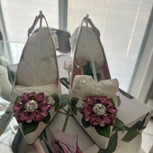 Dolce Gabbana - Tropical Rose Slingback Pumps - Size 41  - New Box Dust Bag